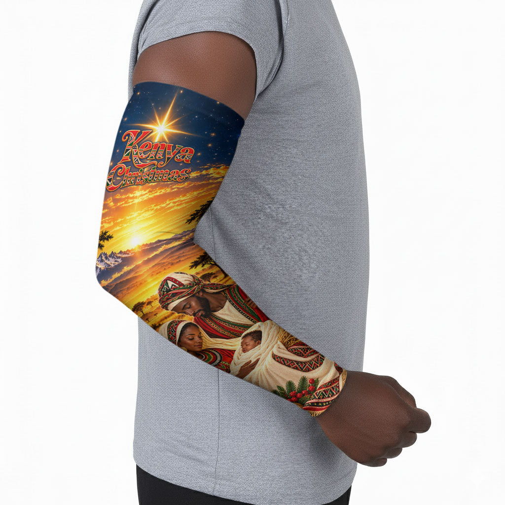 Kenya Christmas African Holy Family Arm Sleeves Savanna Sunset Baby Jesus