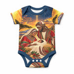Kenya Christmas African Holy Family Baby Onesie Savanna Sunset Baby Jesus