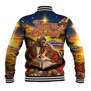Kenya Christmas African Holy Family Baseball Jacket Savanna Sunset Baby Jesus