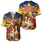 Kenya Christmas African Holy Family Baseball Jersey Savanna Sunset Baby Jesus