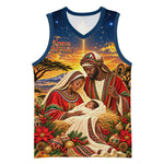 Kenya Christmas African Holy Family Basketball Jersey Savanna Sunset Baby Jesus