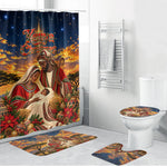 Kenya Christmas African Holy Family Bathroom Set Savanna Sunset Baby Jesus