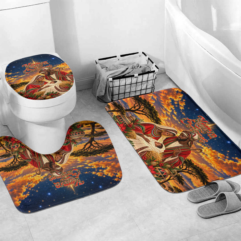 Kenya Christmas African Holy Family Bathroom Set Savanna Sunset Baby Jesus