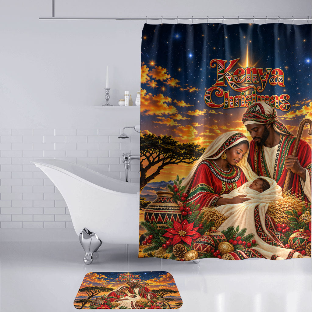 Kenya Christmas African Holy Family Bathroom Set Savanna Sunset Baby Jesus