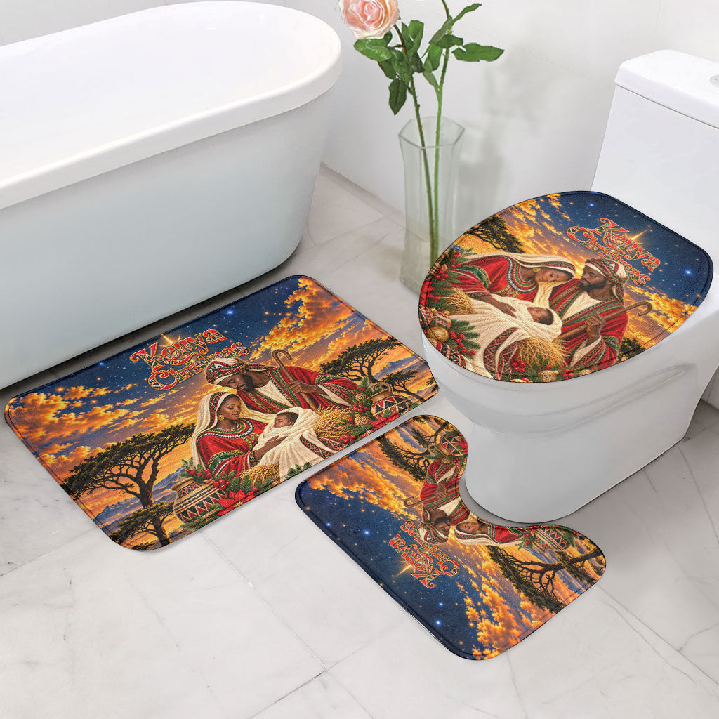 Kenya Christmas African Holy Family Bathroom Set Savanna Sunset Baby Jesus