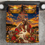 Kenya Christmas African Holy Family Bedding Set Savanna Sunset Baby Jesus