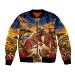 Kenya Christmas African Holy Family Bomber Jacket Savanna Sunset Baby Jesus