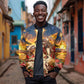 Kenya Christmas African Holy Family Bomber Jacket Savanna Sunset Baby Jesus