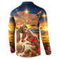 Kenya Christmas African Holy Family Button Sweatshirt Savanna Sunset Baby Jesus