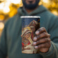 Kenya Christmas African Holy Family 4 in 1 Can Cooler Tumbler Savanna Sunset Baby Jesus