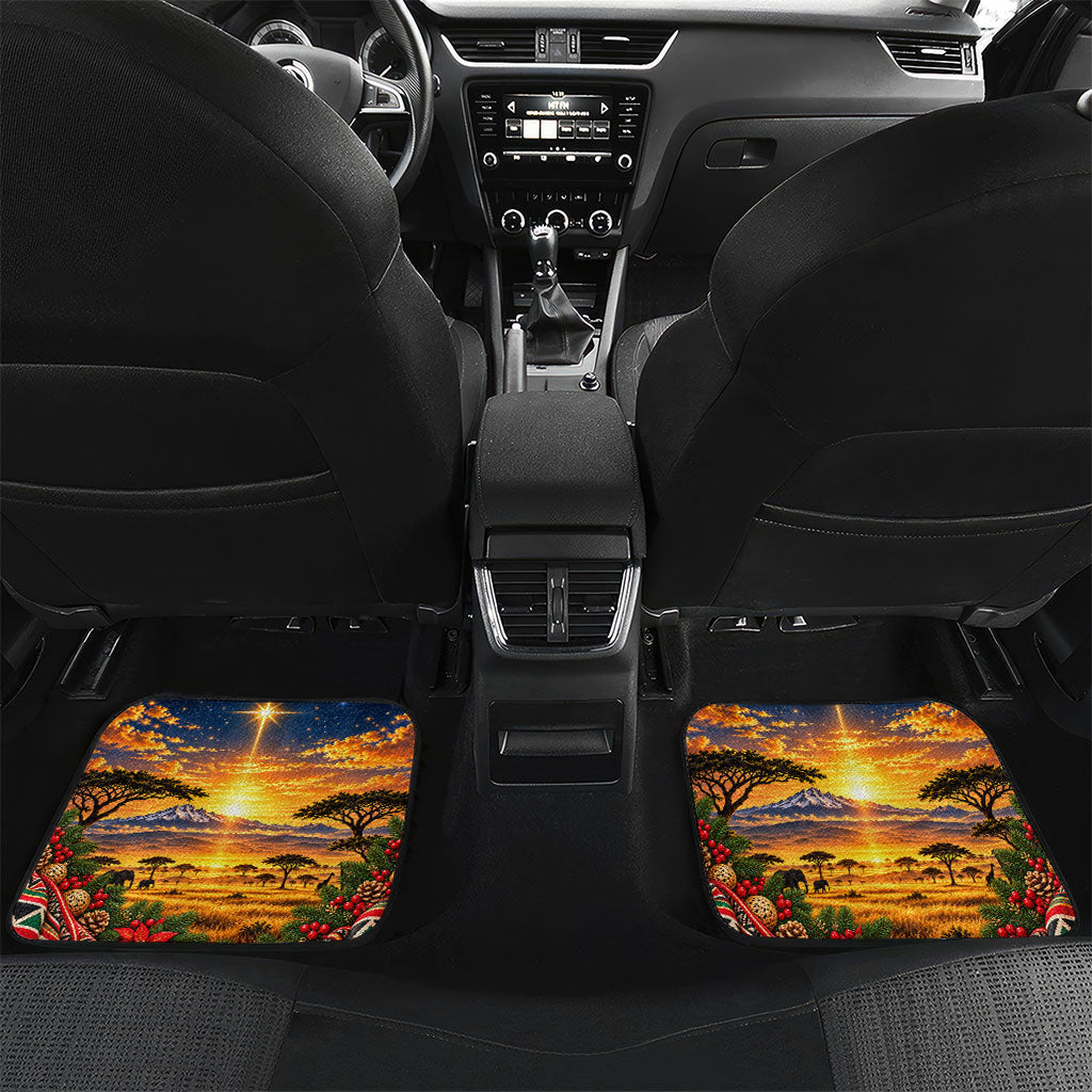 Kenya Christmas African Holy Family Car Mats Savanna Sunset Baby Jesus