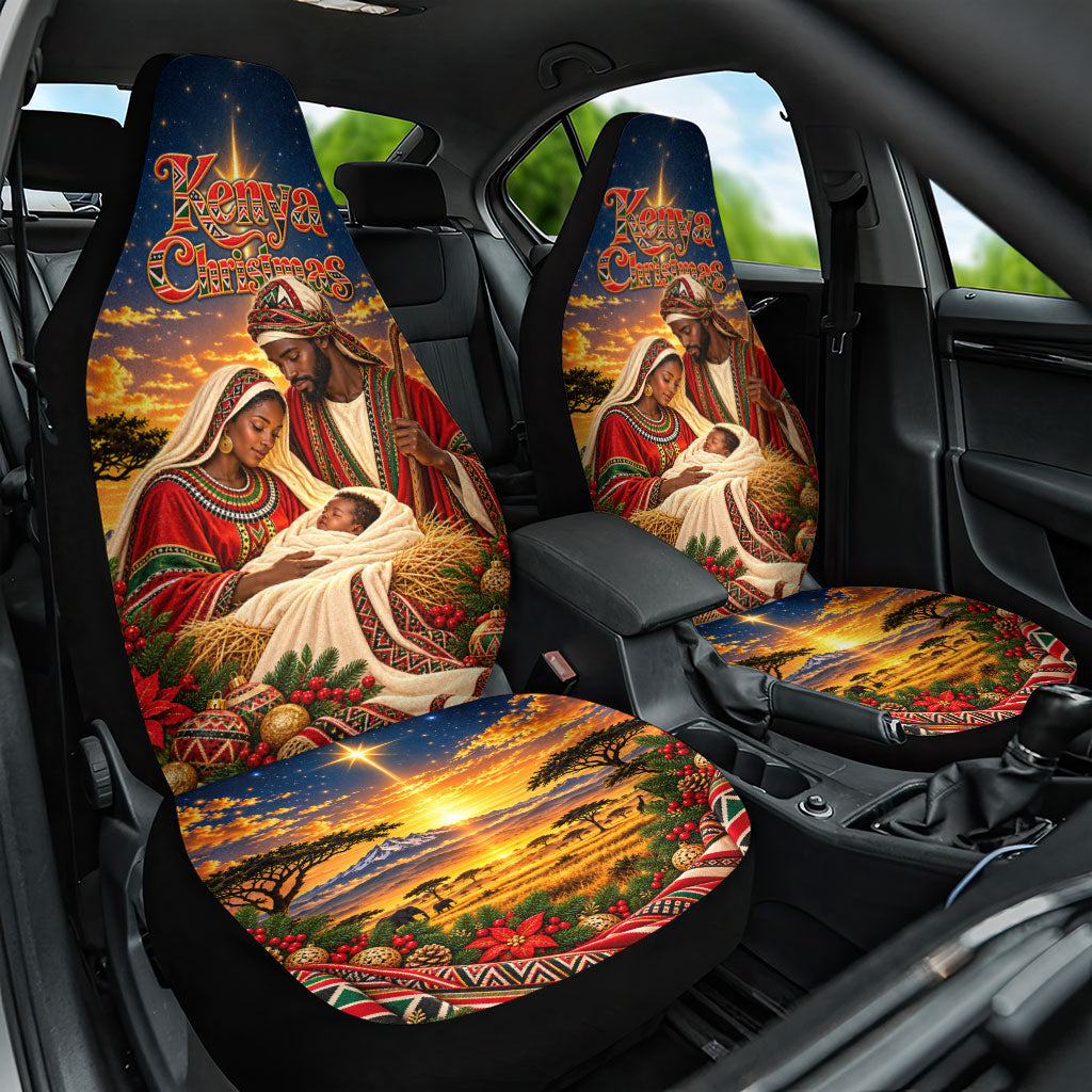 Kenya Christmas African Holy Family Car Seat Cover Savanna Sunset Baby Jesus