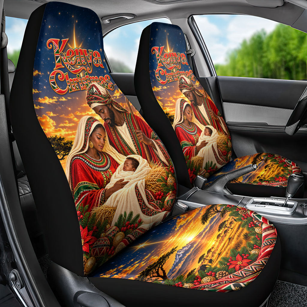 Kenya Christmas African Holy Family Car Seat Cover Savanna Sunset Baby Jesus