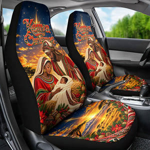 Kenya Christmas African Holy Family Car Seat Cover Savanna Sunset Baby Jesus