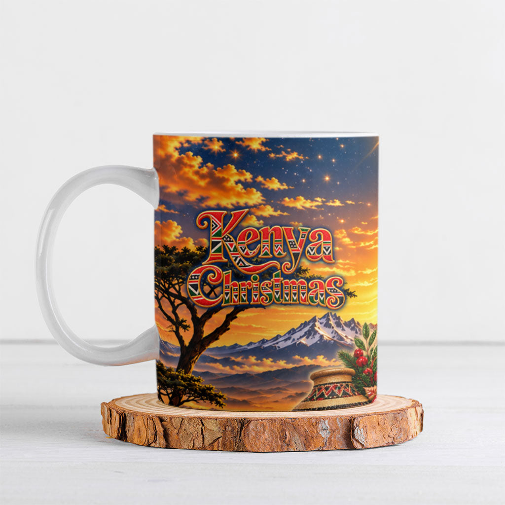 Kenya Christmas African Holy Family Ceramic Mug Savanna Sunset Baby Jesus