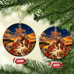 Kenya Christmas African Holy Family Ceramic Ornament Savanna Sunset Baby Jesus