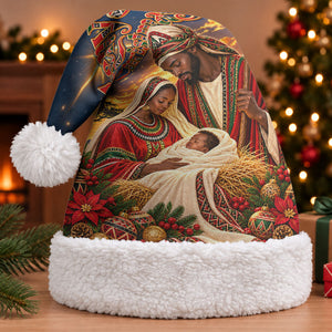 Kenya Christmas African Holy Family Christmas Santa Hat Savanna Sunset Baby Jesus