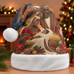 Kenya Christmas African Holy Family Christmas Santa Hat Savanna Sunset Baby Jesus
