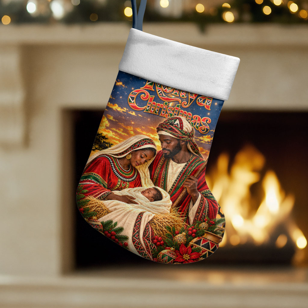 Kenya Christmas African Holy Family Christmas Stocking Savanna Sunset Baby Jesus