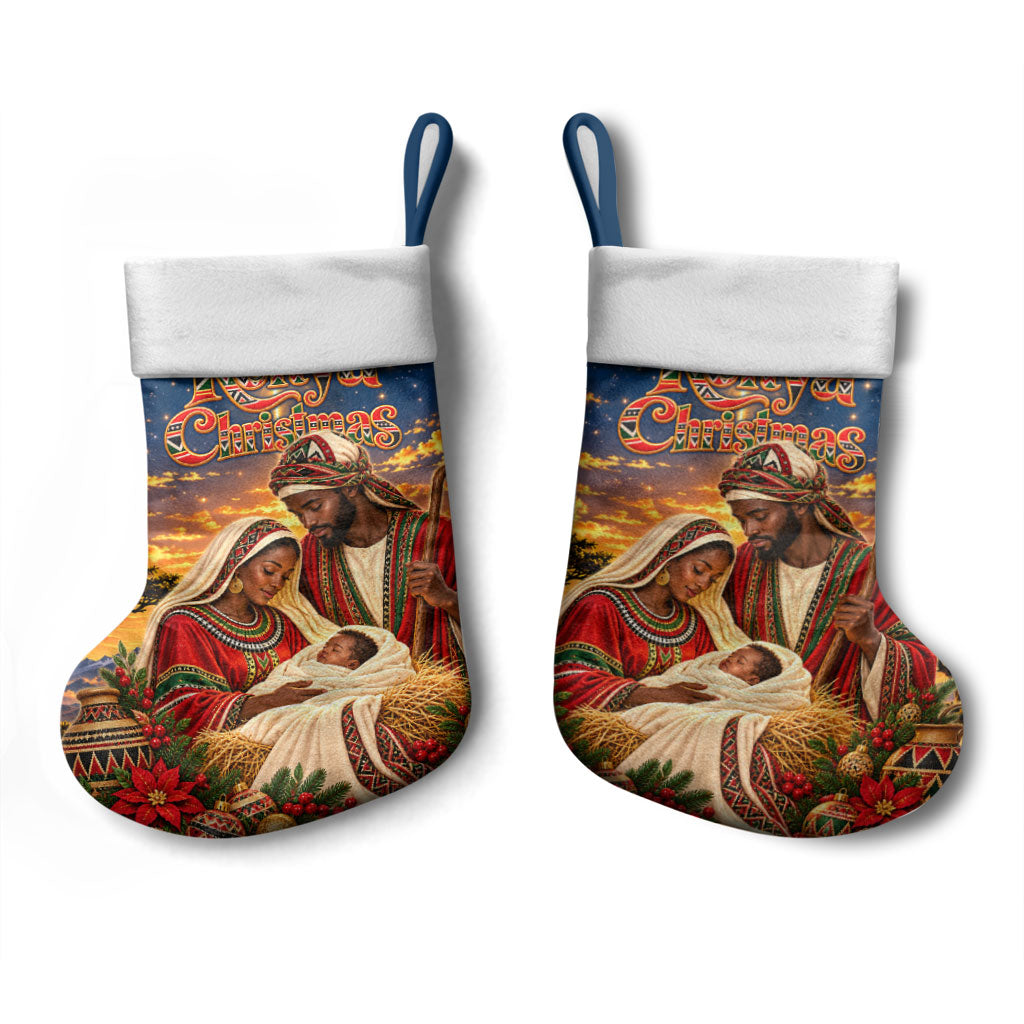 Kenya Christmas African Holy Family Christmas Stocking Savanna Sunset Baby Jesus