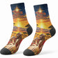 Kenya Christmas African Holy Family Crew Socks Savanna Sunset Baby Jesus