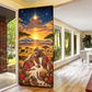 Kenya Christmas African Holy Family Door Cover Savanna Sunset Baby Jesus
