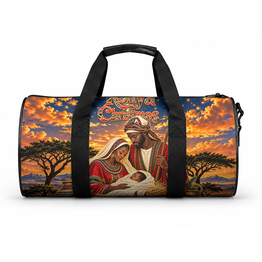 Kenya Christmas African Holy Family Duffle Bag Savanna Sunset Baby Jesus