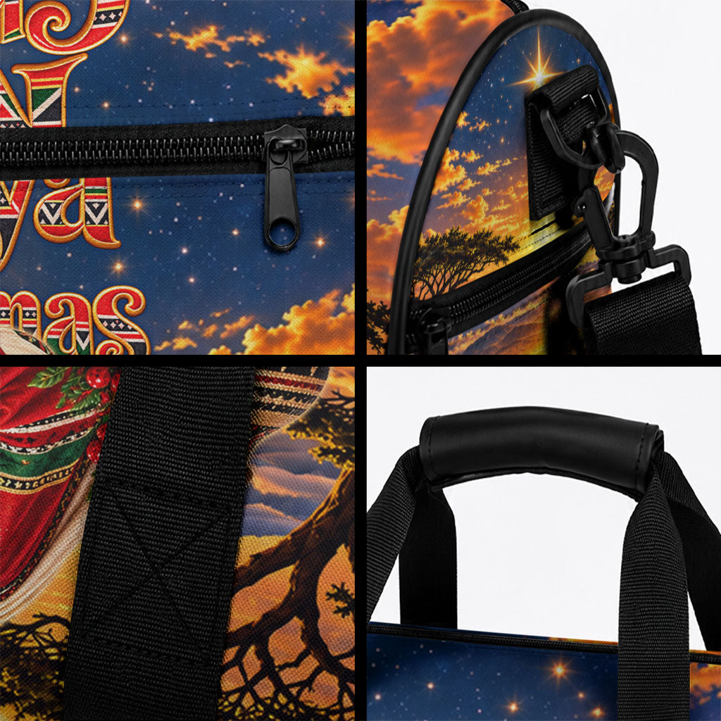 Kenya Christmas African Holy Family Duffle Bag Savanna Sunset Baby Jesus