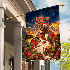 Kenya Christmas African Holy Family Garden Flag Savanna Sunset Baby Jesus