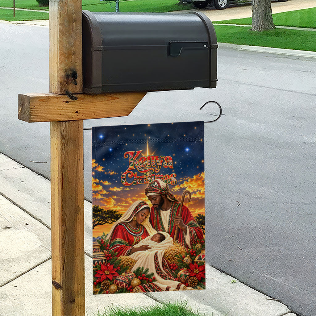 Kenya Christmas African Holy Family Garden Flag Savanna Sunset Baby Jesus