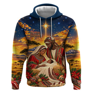Kenya Christmas African Holy Family Hoodie Savanna Sunset Baby Jesus