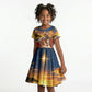 Kenya Christmas African Holy Family Kid Short Sleeve Dress Savanna Sunset Baby Jesus