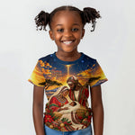 Kenya Christmas African Holy Family Kid T shirt Savanna Sunset Baby Jesus
