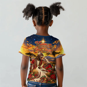 Kenya Christmas African Holy Family Kid T shirt Savanna Sunset Baby Jesus