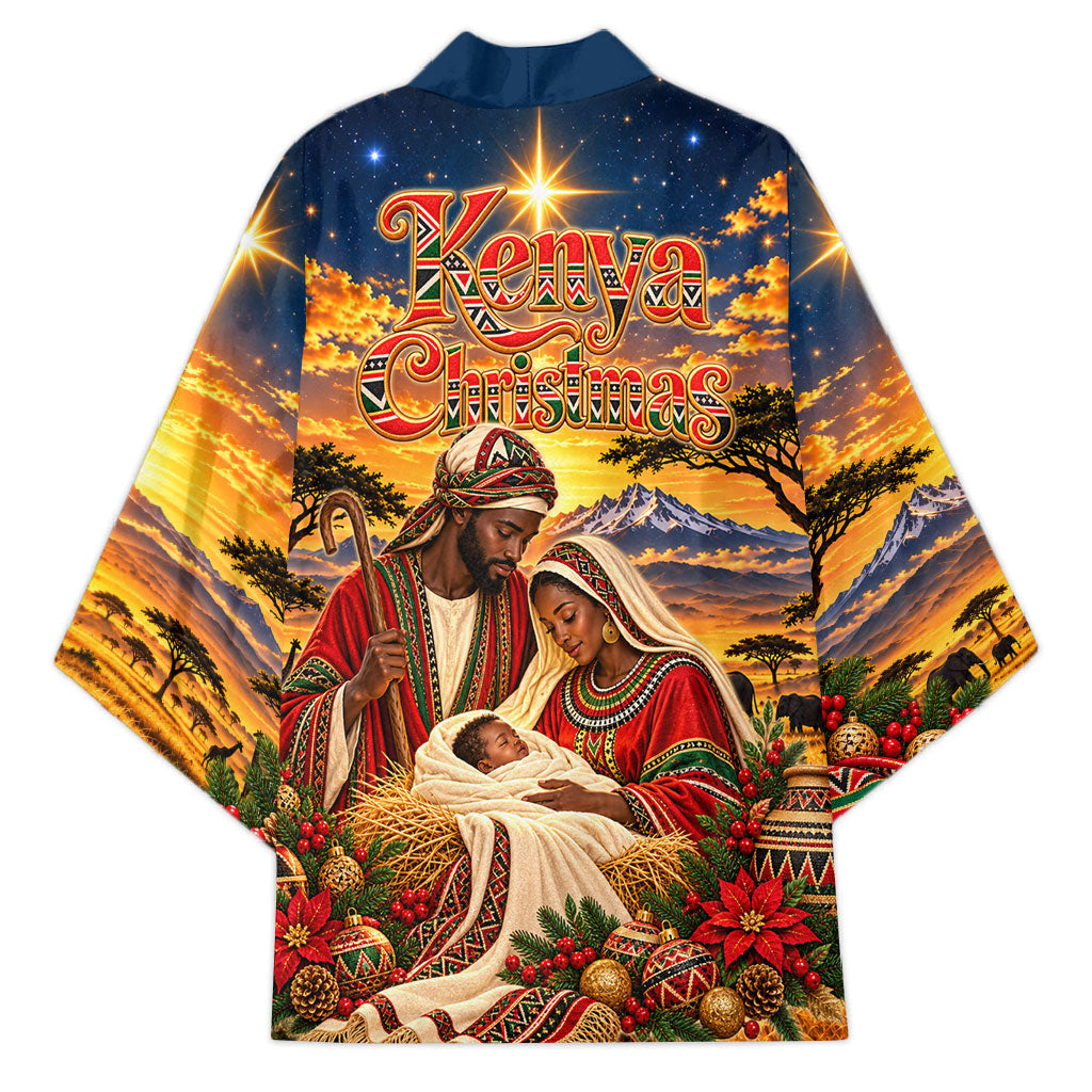 Kenya Christmas African Holy Family Kimono Savanna Sunset Baby Jesus