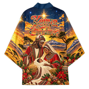 Kenya Christmas African Holy Family Kimono Savanna Sunset Baby Jesus