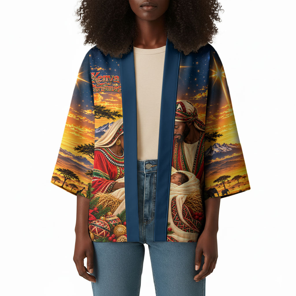 Kenya Christmas African Holy Family Kimono Savanna Sunset Baby Jesus