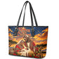 Kenya Christmas African Holy Family Leather Tote Bag Savanna Sunset Baby Jesus