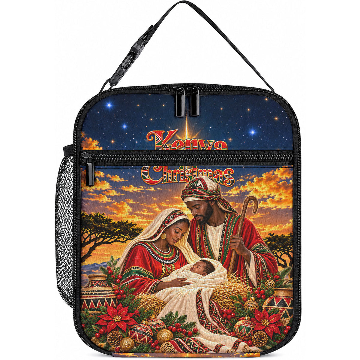 Kenya Christmas African Holy Family Lunch Bag Savanna Sunset Baby Jesus