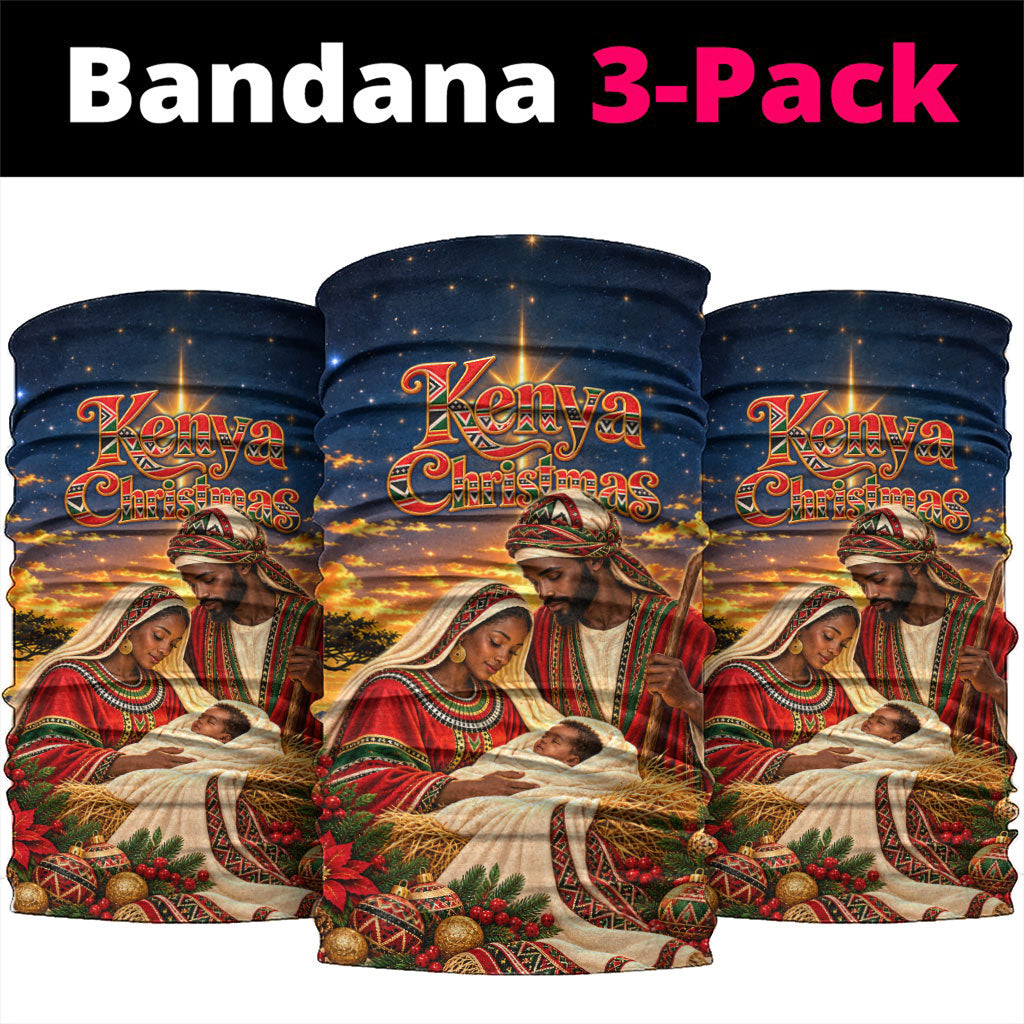 Kenya Christmas African Holy Family Neck Gaiter Savanna Sunset Baby Jesus