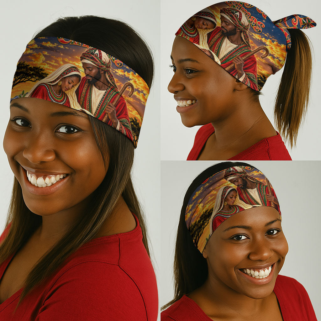 Kenya Christmas African Holy Family Neck Gaiter Savanna Sunset Baby Jesus