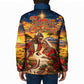 Kenya Christmas African Holy Family Padded Jacket Savanna Sunset Baby Jesus