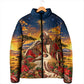 Kenya Christmas African Holy Family Padded Jacket Savanna Sunset Baby Jesus