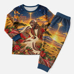 Kenya Christmas African Holy Family Christmas Pajama Set Savanna Sunset Baby Jesus