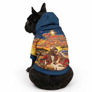 Kenya Christmas African Holy Family Pet Hoodie Savanna Sunset Baby Jesus