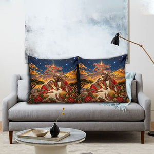Kenya Christmas African Holy Family Pillow Cover Savanna Sunset Baby Jesus