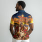 Kenya Christmas African Holy Family Polo Shirt Savanna Sunset Baby Jesus