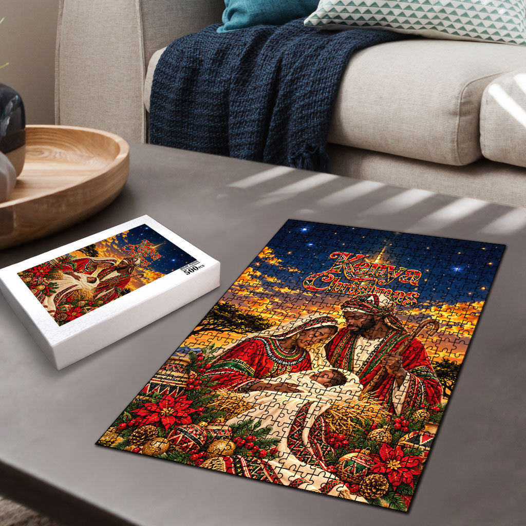 Kenya Christmas African Holy Family Puzzle Savanna Sunset Baby Jesus