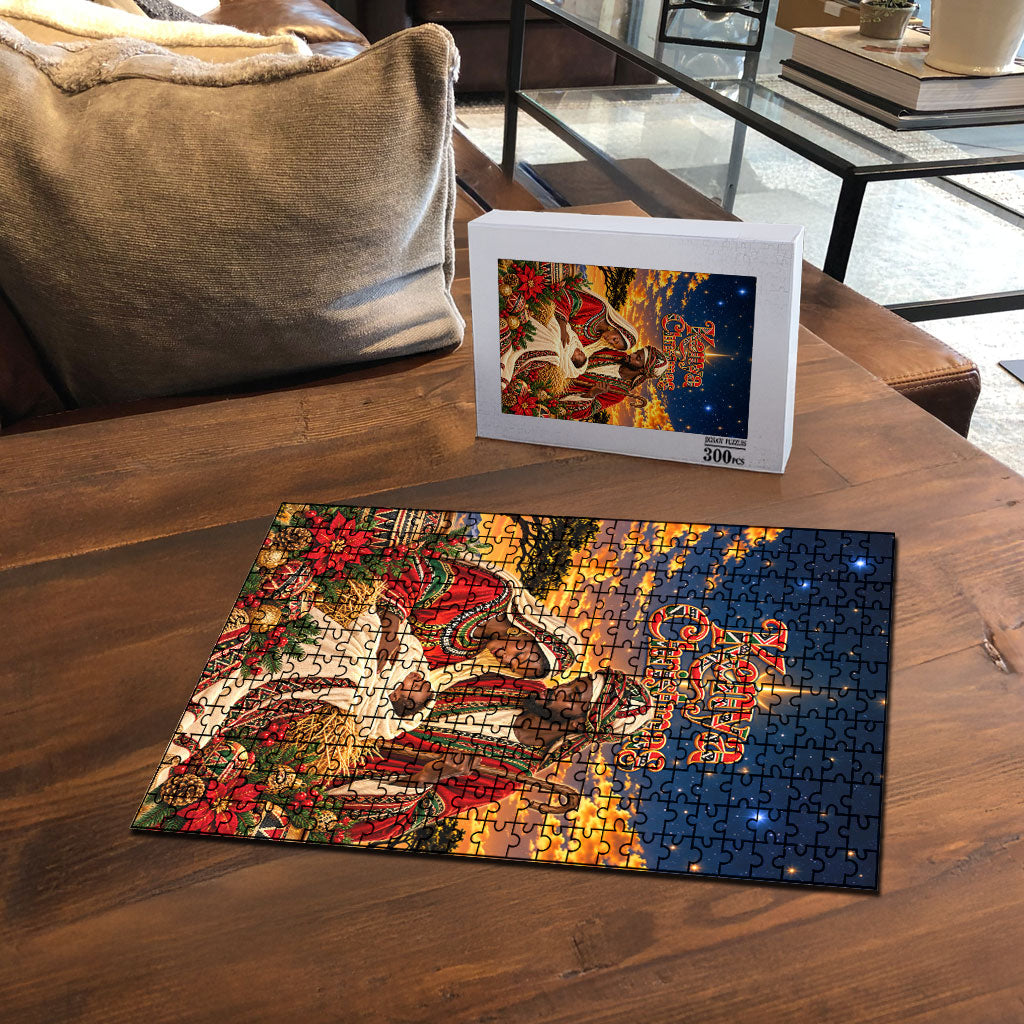 Kenya Christmas African Holy Family Puzzle Savanna Sunset Baby Jesus