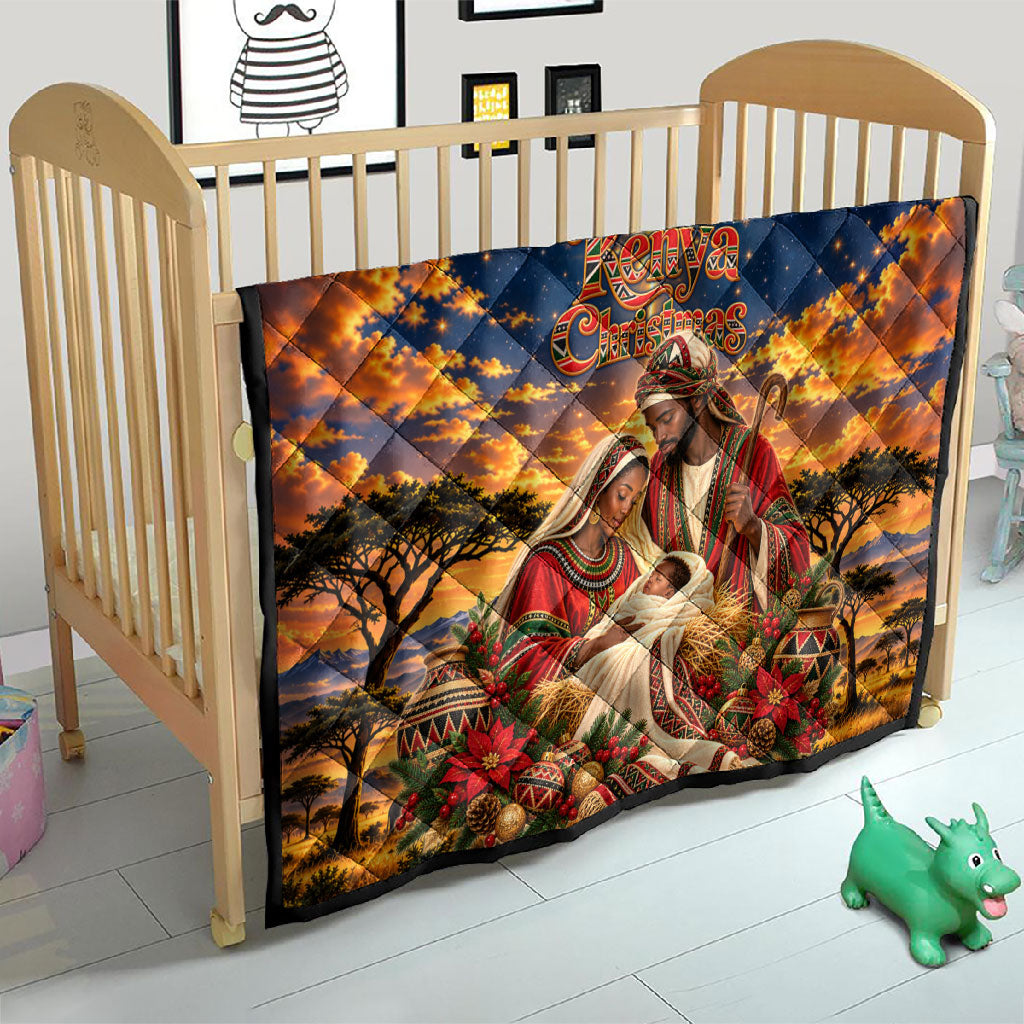 Kenya Christmas African Holy Family Quilt Savanna Sunset Baby Jesus